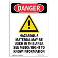 Signmission Safety Sign, OSHA Danger, 24" Height, Hazardous Material, Portrait OS-DS-D-1824-V-1660